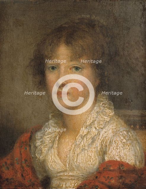 Portrait of a young girl, c1790-1795. Creators: Jeanne Philiberte Ledoux, Jean-Baptiste Greuze.