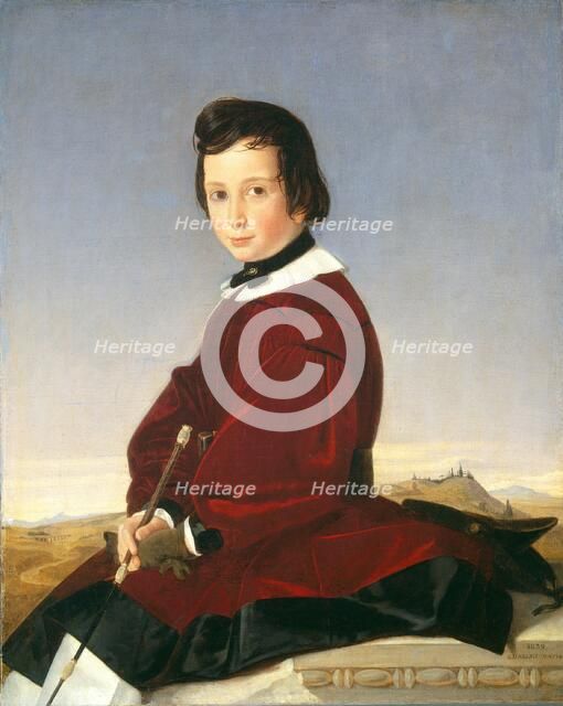 Portrait of a Young Horsewoman, 1839. Creator: Charles David.