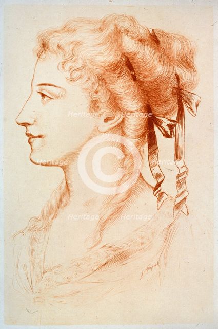 Portrait of a young Lady', 19th century. Creator: Hanriot, Jules Armand (1853-1930).