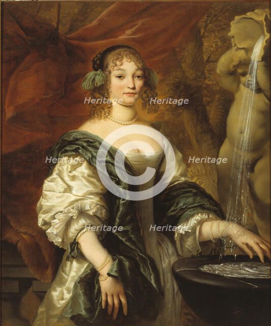 Portrait of a young lady at a fountain, Second Half of the 17th cen.. Creator: Baen, Jan de (1633-1702).