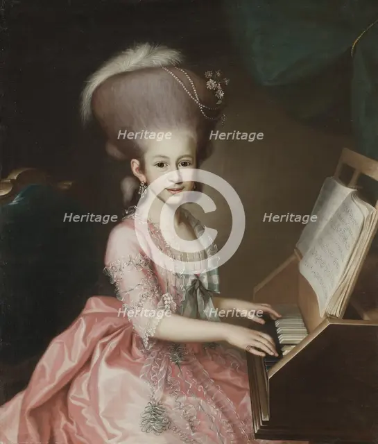 Portrait of a Young Lady at the Clavichord, 1779. Artist: Urlaub, Georg Anton Abraham (1744-1788)
