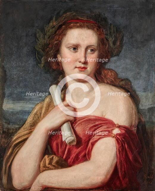 Portrait of a young lady (Anna von Lieben?), 1860. Creator: Carl Rahl.