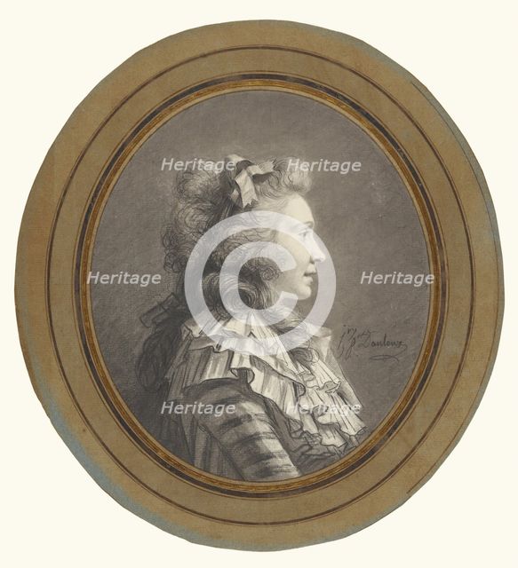 Portrait of a Young Lady in Profile, about 1783-1785. Creator: Henri-Pierre Danloux.