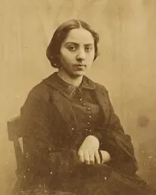 Portrait of a young lady, probably Cécile Devéria, about 1850-1855. Creators: Achille Deveria, Théodule Deveria, Octave Benoist