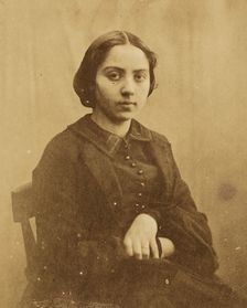 Portrait of a young lady, probably Cécile Devéria, about 1850-1855. Creators: Achille Deveria, Théodule Deveria, Octave Benoist