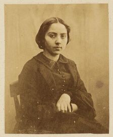 Portrait of a young lady, probably Cécile Devéria, about 1850-1855. Creators: Achille Deveria, Théodule Deveria, Octave Benoist