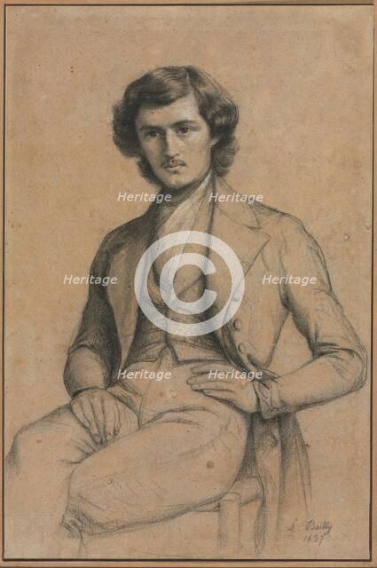 Portrait of a Young Man, 1837. Creator: Louis Léopold Boilly (French, 1761-1845).