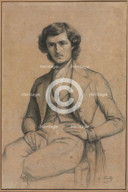 Portrait of a Young Man, 1837. Creator: Louis Léopold Boilly (French, 1761-1845).