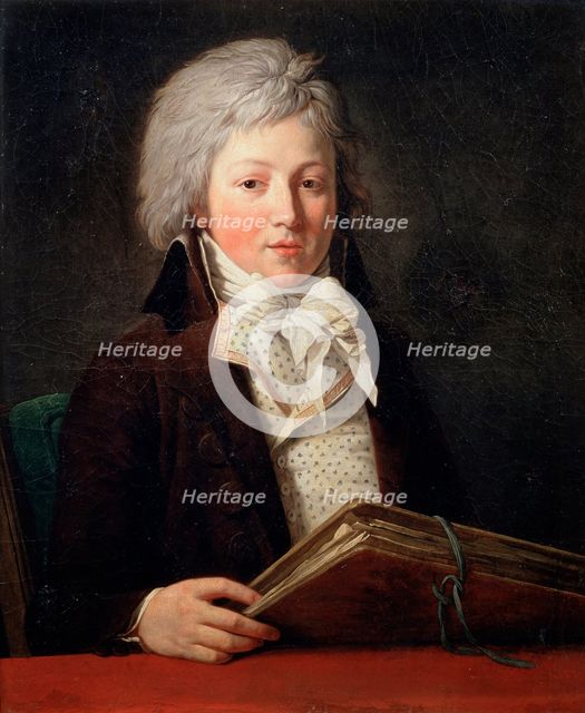 'Portrait of a Young Man holding a Folder with Drawings', 1791.  Artist: Francois-Andre Vincent