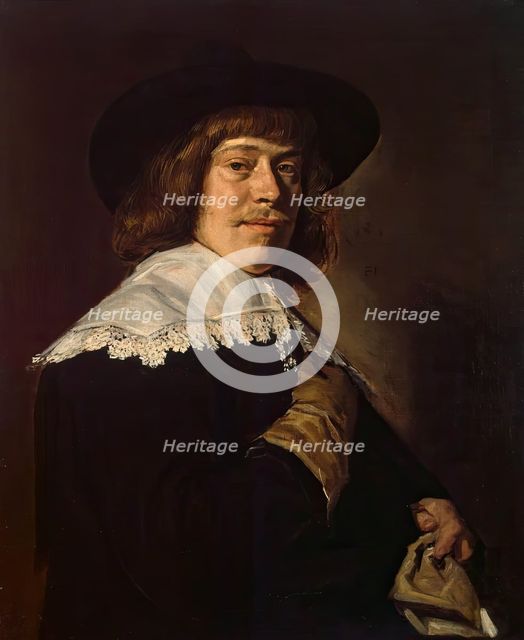 Portrait of a Young Man Holding a Glove, 1650. Creator: Frans Hals.