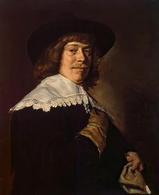 Portrait of a Young Man Holding a Glove, 1650. Creator: Frans Hals