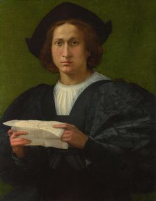 Portrait of a Young Man holding a Letter, 1518. Creator: Rosso Fiorentino (1495-1540)