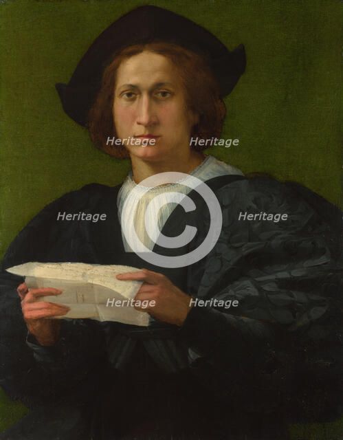 Portrait of a Young Man holding a Letter, 1518. Creator: Rosso Fiorentino (1495-1540).