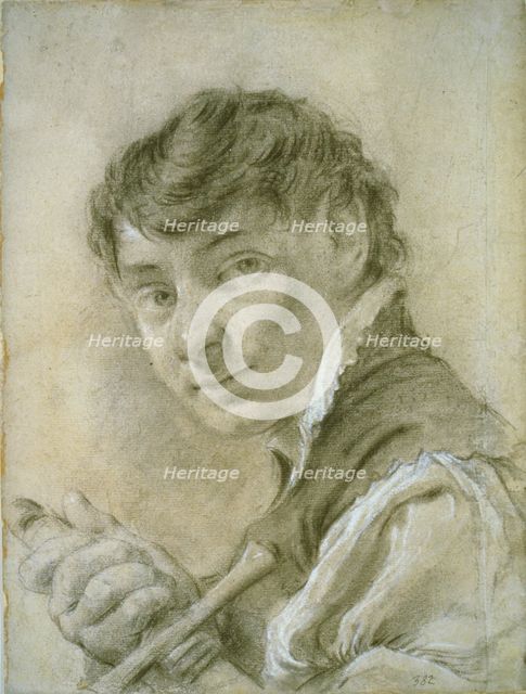 Portrait of a Young Man Holding a Sword, c. 1735. Creator: Giovanni Battista Piazzetta.