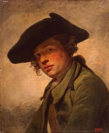 Portrait of a Young Man in a Hat, 1750. Creator: Jean-Baptiste Greuze