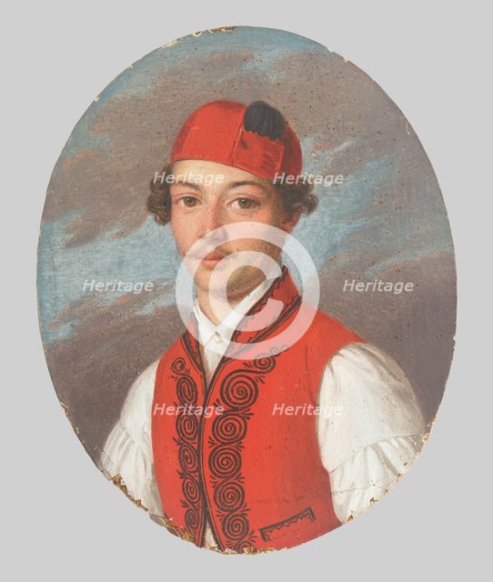 Portrait of a Young Man in a Red Vest, 1830-1840. Creator: Unknown.