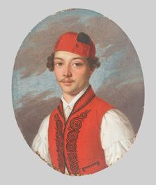 Portrait of a Young Man in a Red Vest, 1830-1840. Creator: Unknown