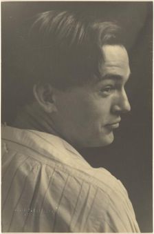 Portrait of a Young Man in Striped Shirt, 1907-1924. Creator: Louis Fleckenstein