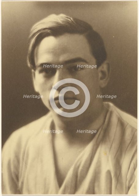 Portrait of a Young Man in Striped Shirt, 1907-1924. Creator: Louis Fleckenstein.