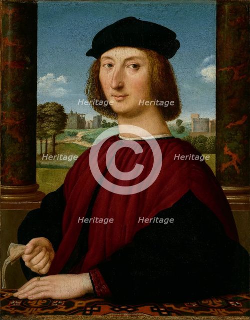 Portrait of a Young Man in Red, about 1505. Creator: Circle of Raphael (Raffaello Sanzio) (Italian, 1483-1520).