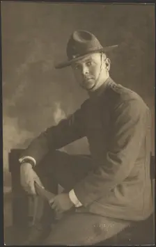 Portrait of a Young Man in Uniform, 1907-1943. Creator: Louis Fleckenstein