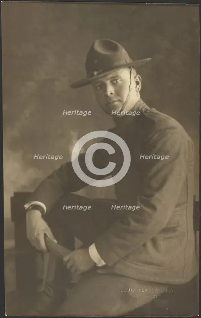 Portrait of a Young Man in Uniform, 1907-1943. Creator: Louis Fleckenstein.