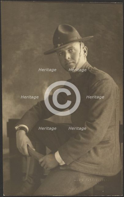 Portrait of a Young Man in Uniform, 1907-1943. Creator: Louis Fleckenstein.