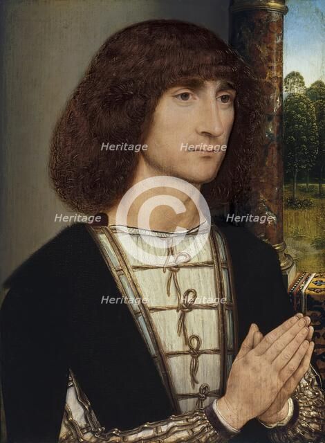 Portrait of a Young Man praying (recto), 1485. Creator: Hans Memling.