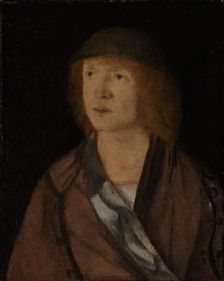 Portrait of a Young Man; (reverse) Girl Making a Garland, ca. 1508. Creator: Hans von Kulmbach