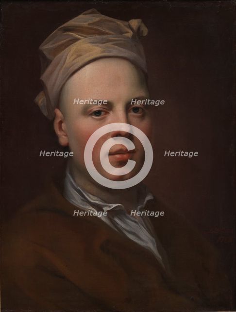 Portrait of a Young Man Wearing a White Cap, 1718. Creator: Balthasar Denner.