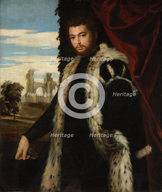 Portrait of a Young Man Wearing Lynx Fur. Artist: Veronese, Paolo (1528-1588)