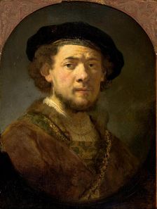 Portrait of a Young Man with a Golden Chain (Self-Portrait with a Golden Chain), c. 1635. Creator: Rembrandt van Rhijn (1606-1669)