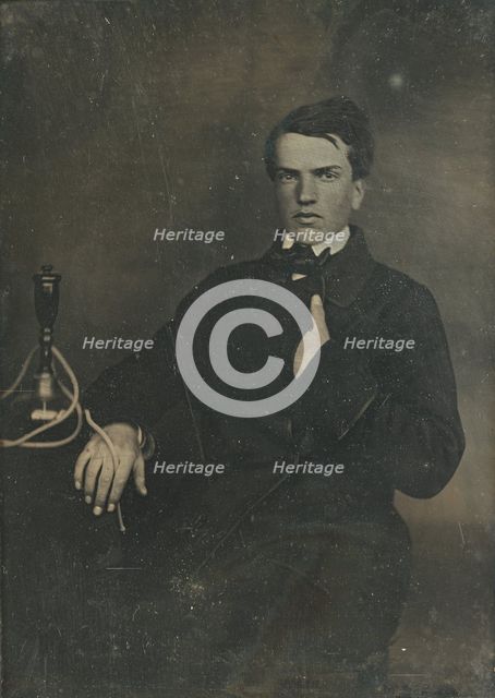 Portrait of a Young Man with a Hookah or Narghile, about 1850. Creator: Unknown.