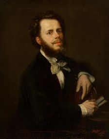 Portrait of a Young Man with Beard, 1876. Creator: Gyula Stetka