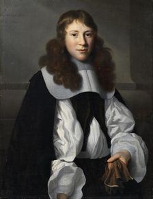 Portrait of a young man with gloves, 1661. Creator: Isaack Luttichuijs
