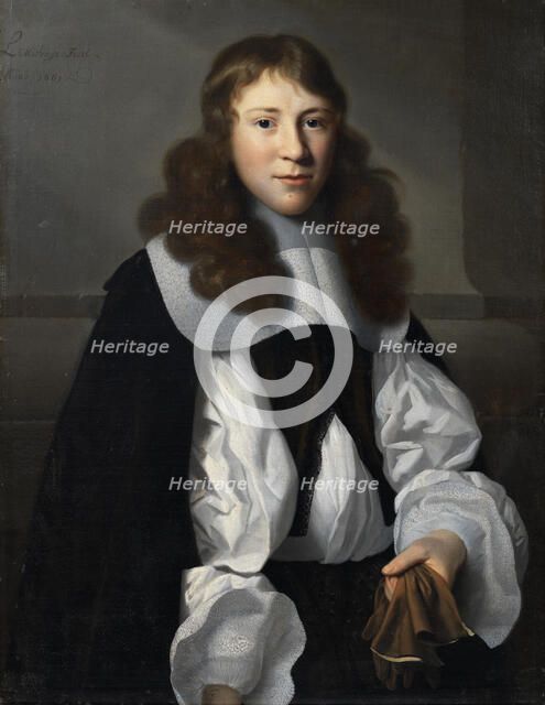 Portrait of a young man with gloves, 1661. Creator: Isaack Luttichuijs.