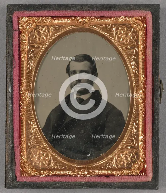 Portrait of a Young Man with Muttonchop Whiskers, about 1860. Creator: Unknown.