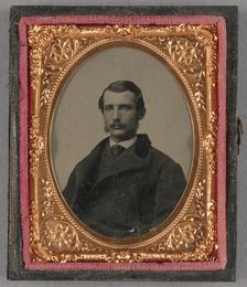 Portrait of a Young Man with Muttonchop Whiskers, about 1860. Creator: Unknown