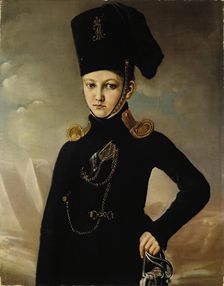 Portrait of a Young Officer from the Dmitriev-Mamonov Cossack Regiment, 19th century. Creator: Unknown