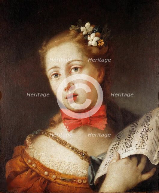 Portrait of a Young Singer, 18th century. Creator: Longhi, Alessandro (1733-1813).
