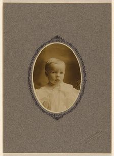 Portrait of a baby boy, about 1900. Creator: Benjamin
