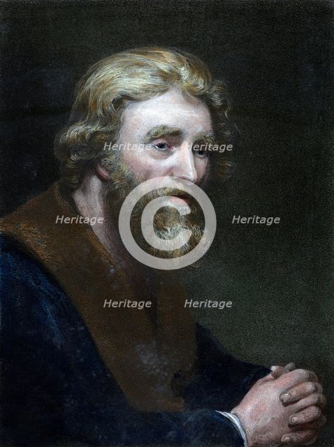 Portrait of a bearded man, 19th century.Artist: Richard James Lane
