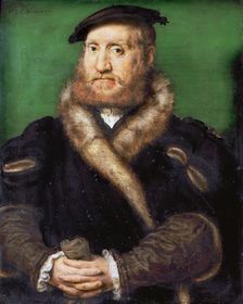 Portrait of a bearded man with fur coat