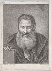 Portrait of a bearded man holding a book, ca. 1750-1815. Creator: Bartholomaeus Ignaz Weiss