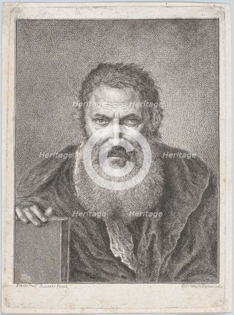 Portrait of a bearded man holding a book, ca. 1750-1815. Creator: Bartholomaeus Ignaz Weiss.