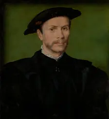 Portrait of a Bearded Man in Black. Creator: Corneille de Lyon