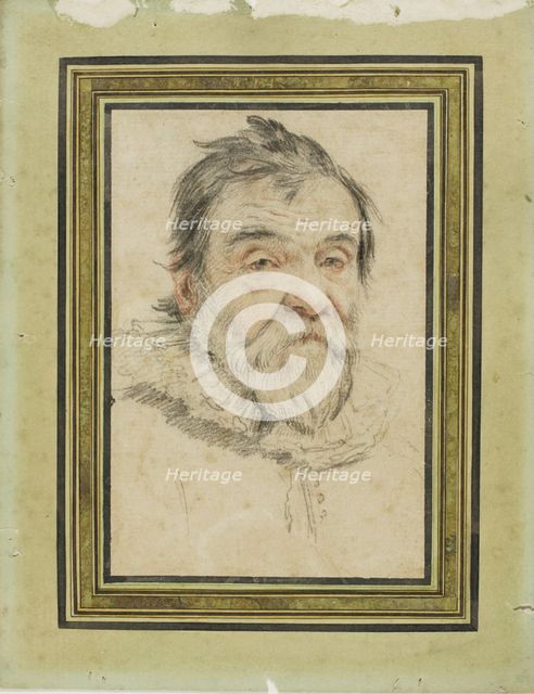 Portrait of a Bearded Old Man, c. 1650. Creator: Claude Mellan.