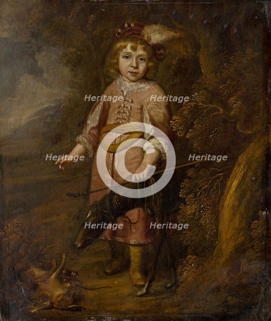 Portrait of a boy as a hunter, c1640. Creator: Circle of Matthys van den Bergh.