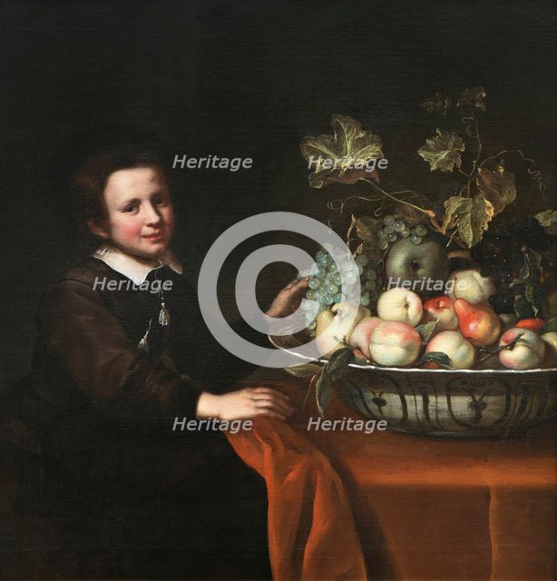 Portrait of a Boy with a Bowl of Fruit, c1640-1670. Creator: Abraham Pietersz van Kalraet.