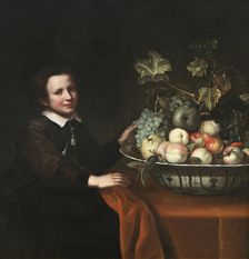 Portrait of a Boy with a Bowl of Fruit, c1640-1670. Creator: Abraham Pietersz van Kalraet